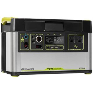 Goal Zero Yeti 1000 Core Portable Power Station, 1,000 W, Solar-Powered Generator (Solar Panel Not Included), USB-A/USB-C Ports and AC Outlets, Power for Camping and Tailgating