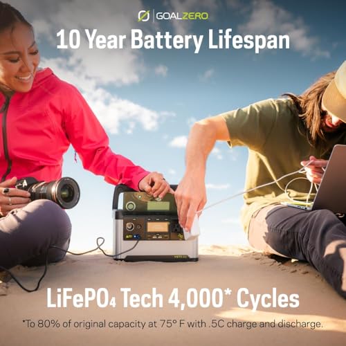 Goal Zero Yeti Portable Power Station, Yeti 300, 297 Watt Hour LiFePO4 Battery, Water resistant & Dustproof Solar Generator For Outdoors, Camping, Tailgating, & Home, 6 Gen Newest Version