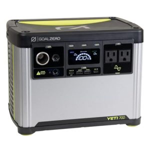 Goal Zero Yeti Portable Power Station, Yeti 700, 677 Watt Hour LiFePO4 Battery, Water resistant & Dustproof Solar Generator For Outdoors, Camping, Tailgating, & Home, Clean Renewable Off-Grid Power