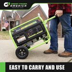 Green-Power America Portable Generator 5250 Watt Gasoline Powered, Manual Start, 12V-8.3A Charging Outlets, Home Back Up & RV Ready GN5250dw
