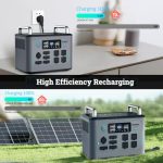 HEFOMKEEN Portable Power Station with Removable Magnetic light, 1228Wh LiFePO4 Battery, Full Charge in 1.5 Hrs, 4 * 1500W AC Outlets, Solar Generator for Home Backup, Emergency, Outdoor RV Camping