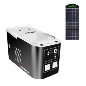 Himiway TD500 500W (Peak 1000W) 2 in 1 Portable Power Station & Ice Machine with Portable Solar Panel 200W 82500mAh Battery Capacity 6-8 Minutes Quick Ice Out Outdoor Generators Power 7 Devices