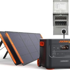 Jackery Explorer 3000 Pro Solar Generator + Manual Transfer Switch, 3000W Portable Power Station with 2 * 200W Solar Panels, 3024Wh LiFePO4 Battery, up to 3kW Plug & Play Home Backup Power