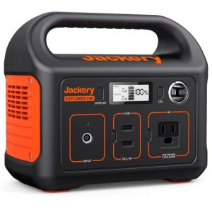 Jackery Portable Power Station Explorer 240, 240Wh Emergency Backup Lithium Battery, 110V/200W Pure Sinewave AC Outlet,Solar Generator for Outdoors Camping Travel Fishing Hunting (Renewed)