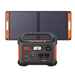 Jackery Solar Generator 300, 293Wh Backup Lithium Battery with 1XSolar Panel SolarSaga 100W, 110V/300W Pure Sine Wave AC Outlet for RV Outdoors Camping Travel Blackout