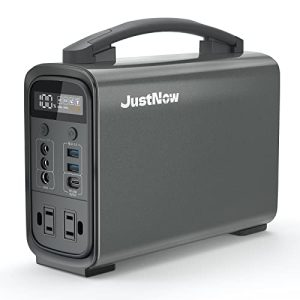 JustNow Portable Power Station 280W LiFePO4 Battery 192Wh Backup Battery AC/DC/TYPE-C/USB Outlets LED Flashlight Generator for Outdoor Camping Home Emergency CPAP