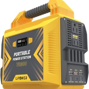 LIPOWER 300W Portable Power Station, Average 25 Phone Recharges, 1-4 Nights for CPAP, 296Wh Portable Solar Powered Generator Battery Supply for RV Camping, Emergency, Power Outages