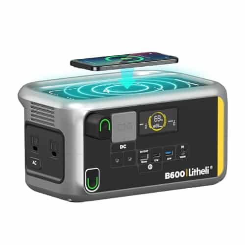 Litheli Portable Power Station 600W, 562Wh Portable Power Generator with 100W USB-C PD Fast-Charging, 110V/600W AC Outlet Solar Generator for Outdoor Camping(Solar Panel Optional), RV