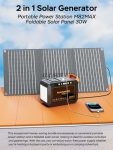 MARBERO 111Wh Solar Generator with Solar Panel Included Portable Power Station 120W with Foldable Solar Panel 30W Set for Camping Outdoor Hiking Fishing Emergency