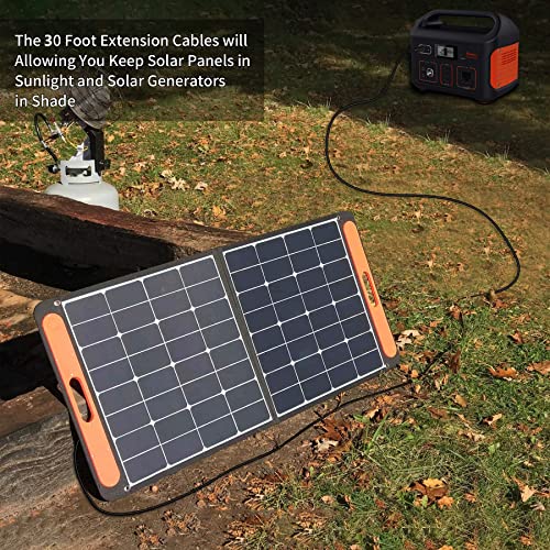 MJPOWER 30Ft Jackery Extension Cable 14AWG 8mm Solar Panel Extension Cable 8mm DC Power Plug fit Jackery SolarSaga 60W/100W Solar Panel to Jackery Portable Power Station Explorer 1000/500/300/240/160