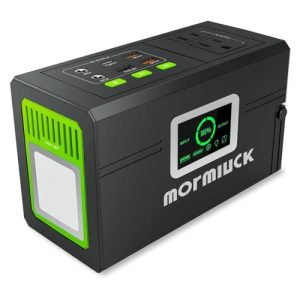MORMLUCK 88.8Wh Portable Power Station, 127W Solar Generator, 2 * AC Outlets110V/127W, 1*Type-C，2*QC3.0, LED Flashlight, Suitable for Power Outages, Hurricanes, Camping, and Emergency Backup.