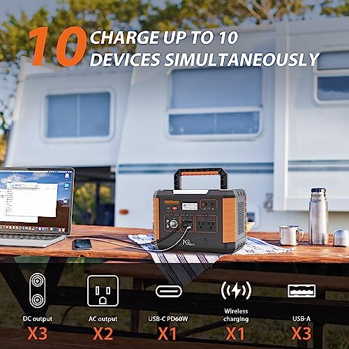 NGTeco Portable Power Station 1000 W with AC/DC/Car Lighter Port/USB A/C Output, 999 Wh/270000 mAh Solar Generator with LED, Balcony Power for Emergency Power/Camping/Motorhomes/Home Power Supply