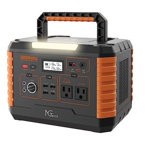 NGTeco Solar Generator, 500W Portable Power Station with LED, 519Wh Backup Lithium Battery for Outdoors Camping Travel Hunting Home Blackout