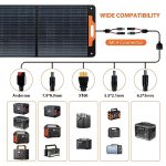 OSCAL PM 100W/20V Foldable Solar Panel, IP65 Waterproof Portable Solar Panel with Type-C QC3.0, USB Output and Five in One Cable for Phones, Tablets, Camping, RV, Off Grid