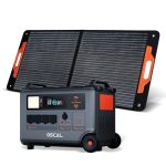 OSCAL PowerMax 3600(Peak 6000W) Portable Power Station with 100W Solar Panel, 3600Wh LiFePO4 Solar Generator with 4xAC Outlets, 1.2H Full Charge, 10ms UPS for Home Use, Outdoor Camping, RV Trip