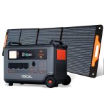 OSCAL PowerMax 3600(Peak 6000W) Portable Power Station with 200W Solar Panel, 3600Wh LiFePO4 Solar Generator with 4xAC Outlets, 1.2H Full Charge, 10ms UPS for Home Use, Outdoor Camping, RV Trip