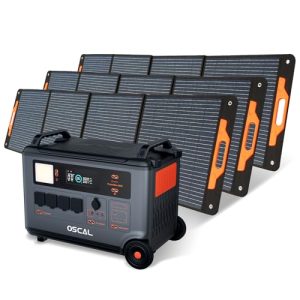 OSCAL-PowerMax-3600Peak-6000W-Portable-Power-Station-with-3x200W-Solar-Panel-3600Wh-LiFeP04-Solar-Generator-with-AC-Outlets-12H-Full-Charge-10ms-UPS-for-Home-Use-Outdoor-Camping-RV-Trip-0