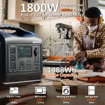 OUPES 1800W Portable Power Station, 1488Wh LiFePO4 Solar Generator w/ 3 AC Outlets (4000W Peak), Emergency Power for Home Backup, Outdoor RV/Van Camping (2023 Upgrade Version)