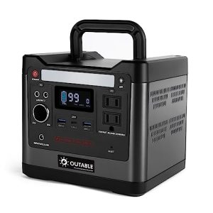 Outable Go 320 Portable Power Station with 298Wh LiFePO4 Battery, 110V/320W Pure Sine Wave AC Outlet, 60W PD - Solar Powered Generator(Solar Panel Not Included) for Home Use, Camping, and RV
