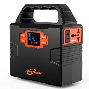 POWSTREAM Portable Power Station 155Wh Camping Portable Power Bank with AC Outlet 150W, Multi DC, USB, LED Flashlights for Outdoors Camping CPAP Home Blackout Emergency