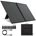 Panana 100W Foldable Solar Panel Waterproof 18V Portable Solar Cell Solar Charger with USB/Type-C/DC Port for Outdoor Power Station RV Camping Off Grid Backyard Use