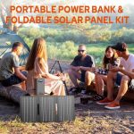 Portable Power Bank with AC Outlet 65W 110V External Battery Pack, 24000mAh Portable Laptop Charger with 30W Foldable Solar Panel Power Supply for Outdoor Camping Home Use Traveling RV Trip Off Grid