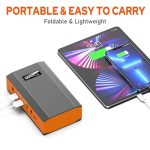 Portable Power Bank with AC Outlet 65W 110V External Battery Pack, 24000mAh Portable Laptop Charger with 30W Foldable Solar Panel Power Supply for Outdoor Camping Home Use Traveling RV Trip Off Grid