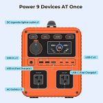 Portable Power Station, 1075Wh LiFePO4 Battery / 1200W AC Output with 850W Fast Charging AC Input,Outdoor Solar Generator for Camping/RVS/Home Use