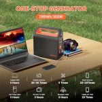 Portable Power Station 300W, LEEVOT 288Wh Solar Generator with 60W USB-C PD Output, 110V Pure Sine Wave AC Outlet Backup Lithium Battery Pack for Outdoors Camping Travel Hunting Home Blackout