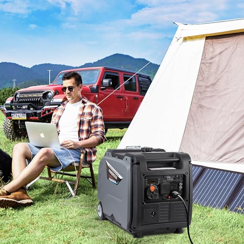 Portable Power Station - 4000W Inverter Generator, 120V AC Outlet, Silent Operation, CO Safety Alert, Ideal for Camping & Home Use