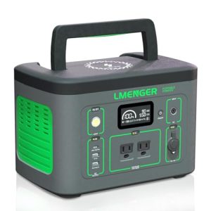 Portable Power Station 550W, LMENGER 326Wh Solar Generator with AC/USB/Type-C/Car Outlet, LiFePO4 Electric Generator for Outdoors Travel Camping Home Blackout