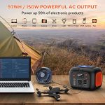 Portable Power Station 97Wh Power Bank 26400mAh Battery Pack Fasting Charging 150W AC Outlet Solar Generators with Wireless Charging Battery Bank LED Flashlight Power Supply for Camping RV Emergency