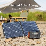 Portable Power Station With Solar Panel, Flashfish 200W Solar Generator+50W Solar Panel, 2 x 200W AC Outlets, 151Wh/40800mAh Backup Power For Home Blackout/RV/Camping