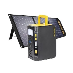 Portable Power Station and Foldable Solar Panel - RS811 250W Solar Generator Lithium Battery Backup and Portable 12V RSSP60 60W Solar Charger with AC/12V DC/USB Outlets