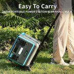 Portable Power Station with Hand Truck, 2048Wh LiFePO4 Power Station with 6 AC Outlets/USB/DC Ports, Variable Input Power, 4000+ Time, LED Lights for Outdoor Camping RV Emergency Off-Grid