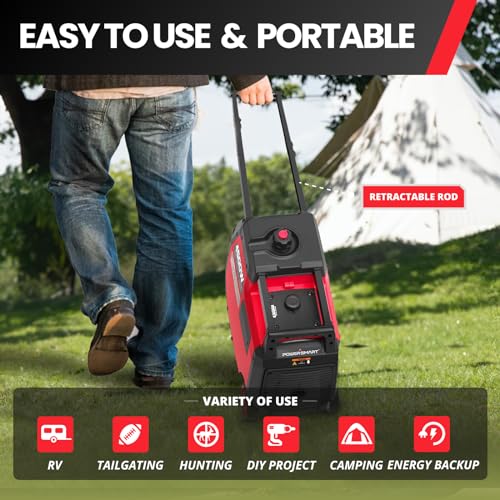 PowerSmart 4500-Watt Portable Inverter Generator, Super-Quiet, CARB Compliant, Gas Generator for for Camping & Home