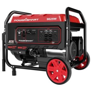 PowerSmart Portable Generator 9625-Watt with Electric Start, RV Ready 30A 120/240V Outlet with Wheel Kit, CARB Compliant Gas Powered 500cc 4-Stroke Engine for Home Use, Trailer, Jobsite