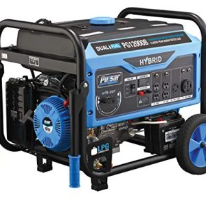 Pulsar 12,000W Dual Fuel Portable Generator with Electric Start and Switch & Go Technology, CARB Approved PG12000B