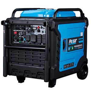 Pulsar PGD95BISCO Super Quite Dual Fuel 9500W Home Use Backup Portable Inverter Generator With Remote Control and electric start (CO, low battery and low oil Shutoff), RV ready