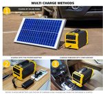 RS650 444Wh Lithium Battery, 400W Heavy Duty AC, USB, DC, and Cigarette Lighter Output Solar Powered Generator, Yellow & Black