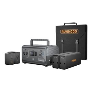RUNHOOD-Solar-Generator-Rallye-600-Mini-Ultra-648WH-Portable-Power-Station-Replaceable-Batteries-2X600WPeak-1200W-Pure-Sine-Wave-AC-Outlet-Power-Station-for-Outdoors-CampingEmergencyCPAPHomeUse-0