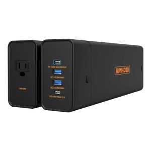 Runhood Portable Power Station RALLYE NANO, 324Wh Modular Solar Generator Lithium Battery Energy Bar 256W DC Outlet,110V/80W AC Outlet (Solar Panel Not Included) for Outdoors Camping Travel Hunting