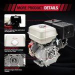 RustyVioum 15 HP 420cc 4-Stroke Gas Engine, OHV Horizontal Gas Engine Pull Start Go Kart Motor Recoil with Silencer Gasoline Motor Engine 9.7KW/3600r/min for Vibrators Dosing Machines Puffers, Red