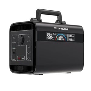 STORCUBE-Portable-Power-Station-1000W, 896Wh Solar Generator with LiFePO4 Battery, 3x 1000W (2000W Surge) AC Outputs, 100W PD for Outdoor Camping/RVs/Home Use
