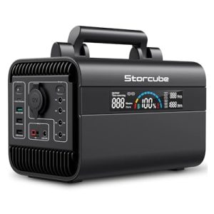 Portable Power Station 300W (Peak 500W), STORCUBE 294.4Wh Solar Generator with 100W USB-C PD Output, 110V Pure Sine Wave AC Outlet Backup LiFePO4 Battery for Outdoors Camping Home Emergency