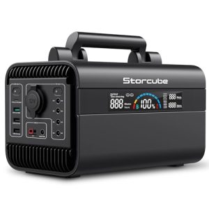 STORCUBE Portable Power Station 600W, 529Wh LiFePO4 Battery Backup w/ 3 Pure Sine Wave AC Outlets (1000W Peak), 100W Type-C, Solar Generator for Outdoors Camping Home Emergency