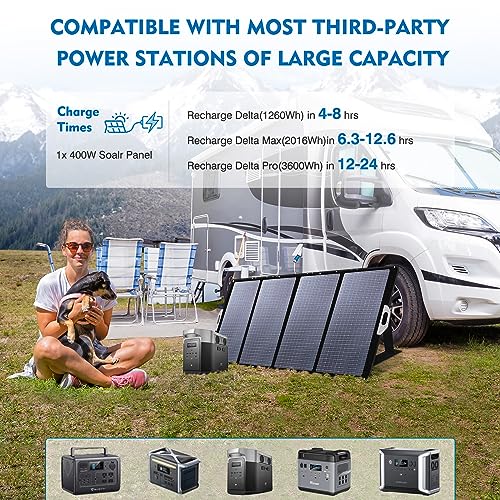 STORCUBE-Portable-Solar-Panel-400W, IP67 Waterproof Foldable Solar Panels with MC-4 Output for Power Station Generator, High 23.5% Efficiency for Camping, RV, or Power Outage