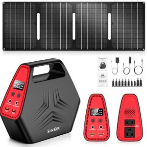 Sinkeu Solar Power Station with Solar Panel,36900mAh/146Wh/100W Portable Small Outdoor Generator Generator for Home Use Emergency Solar Generator with 40W Foldable Solar Panels,Travel Outdoor Camping