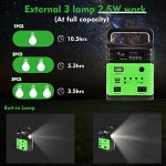 Solar Generator - Portable Power Station for Emergency Power Supply,Portable Generators for Home Use,Camping&Outdoor,Solar Powered Generator With Panel Including 3 Sets LED Light (green)