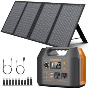 Solar Generator with Panels, EnginStar 300W Solar Generator with 60W Solar Panel, 80000mAh Portable Power Bank with AC Outlet for Outdoors Camping Emergency Use